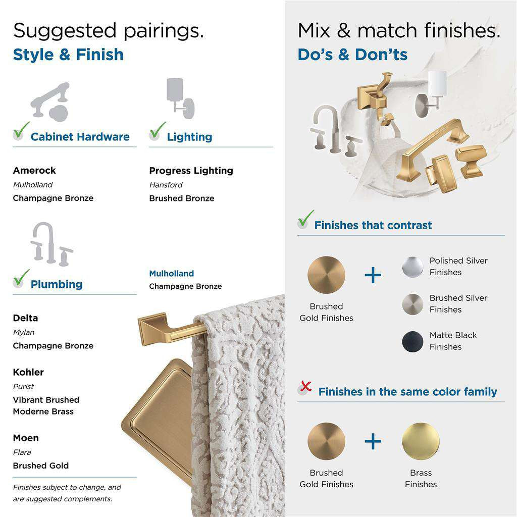 AMEROCK Mulholland Double Robe Hook in Champagne Bronze BH36020CZ Suggested Pairings