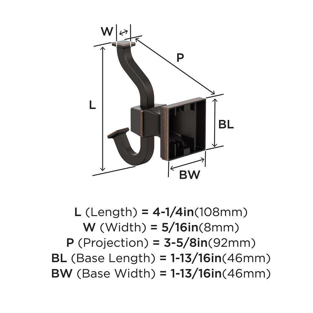 AMEROCK Mulholland Double Robe Hook in Oil Rubbed Bronze BH36020ORB Specs