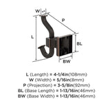 AMEROCK Mulholland Double Robe Hook in Oil Rubbed Bronze BH36020ORB Specs