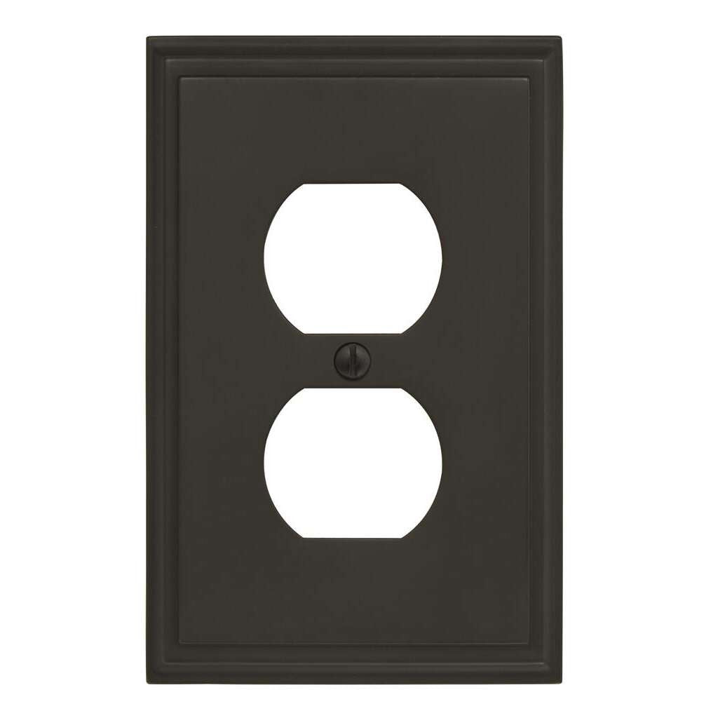 AMEROCK Mulholland Duplex Outlet Wall Plate in Black Bronze BP36522BBR