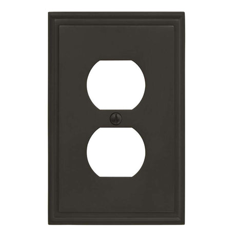AMEROCK Mulholland Duplex Outlet Wall Plate in Black Bronze BP36522BBR