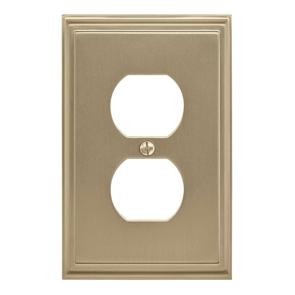 AMEROCK Mulholland Duplex Outlet Wall Plate in Golden Champagne BP36522BBZ