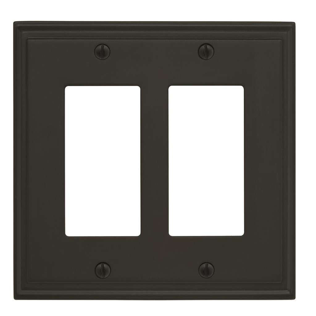 AMEROCK Mulholland GFI Rocker Switch Wall Plate in Black Bronze Double BP36519BBR