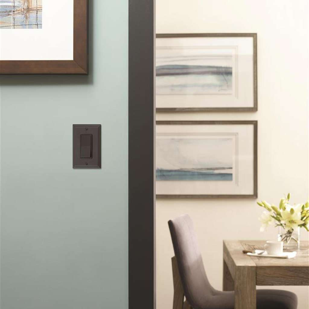 AMEROCK Mulholland GFI Rocker Switch Wall Plate in Black Bronze Single BP36518BBR Mounted