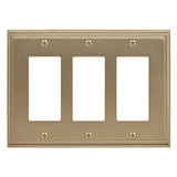 AMEROCK Mulholland GFI Rocker Switch Wall Plate in Golden Champagne Triple BP36520BBZ
