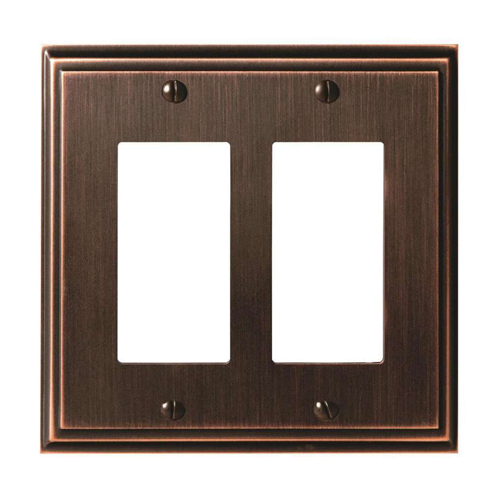 AMEROCK Mulholland GFI Rocker Wall Plate in Oil Rubbed Bronze Double BP36519ORB