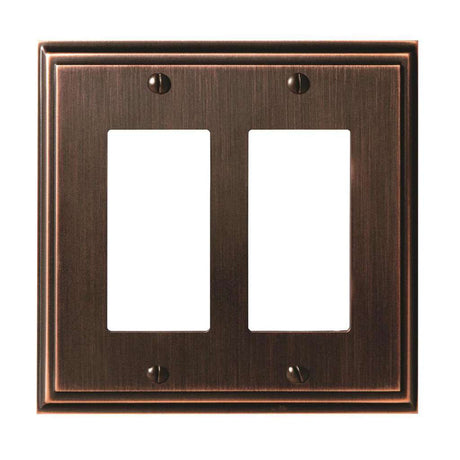 AMEROCK Mulholland GFI Rocker Wall Plate in Oil Rubbed Bronze Double BP36519ORB