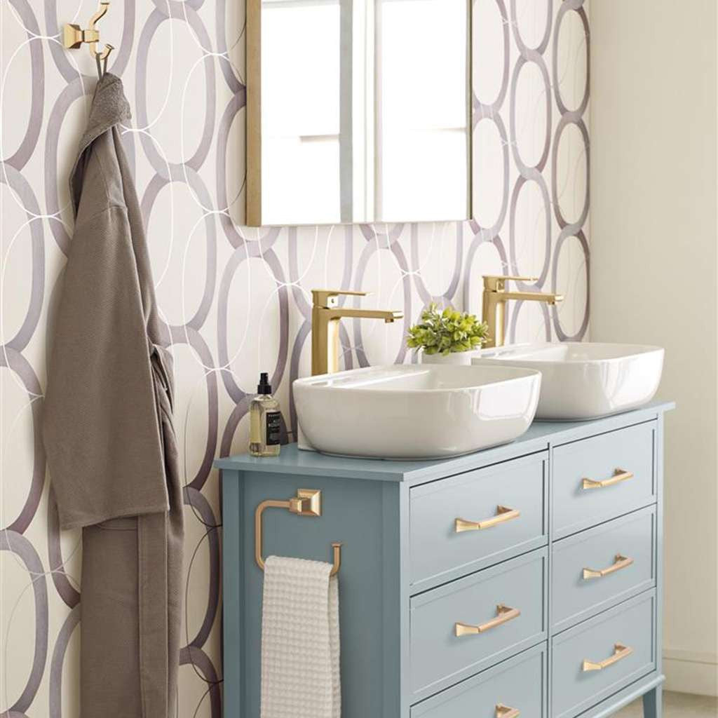 Amerock Mulholland in Champagne Bronze in Bathroom