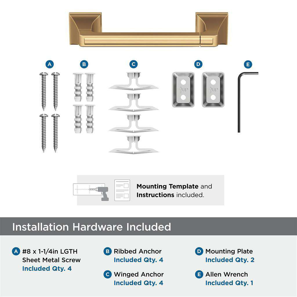 AMEROCK Mulholland Pivoting Toilet Paper Holder in Champagne Bronze BH36021CZ Installation Hardware