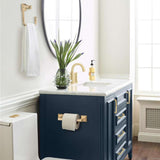 AMEROCK Mulholland Pivoting Toilet Paper Holder in Champagne Bronze BH36021CZ on Blue