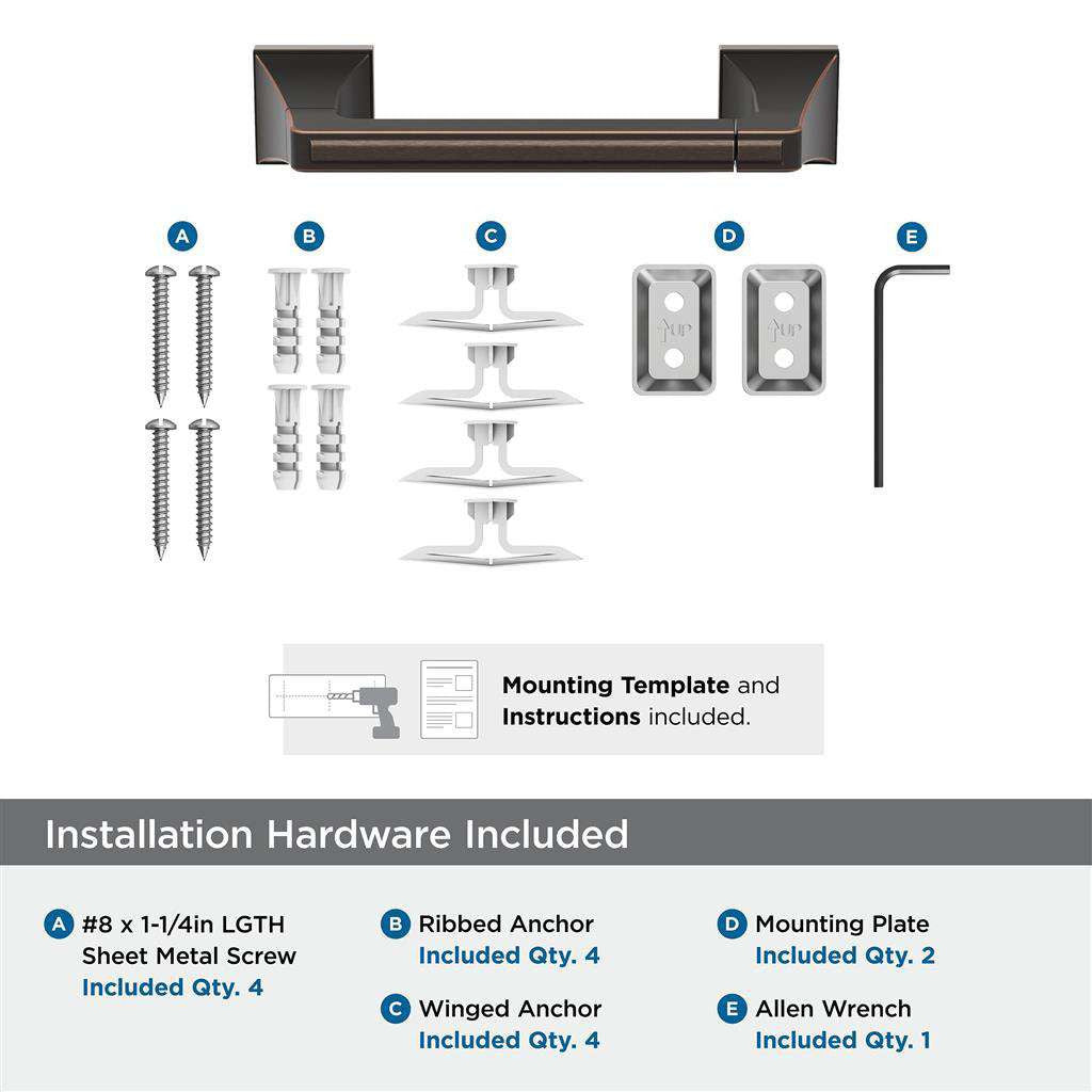 AMEROCK Mulholland Pivoting Toilet Paper Holder in Oil Rubbed Bronze BH36021ORB Installation Hardware