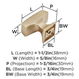 AMEROCK Mulholland Rectangle Cabinet Knob in Champagne Bronze 1-1/2" BP535324CZ Specs