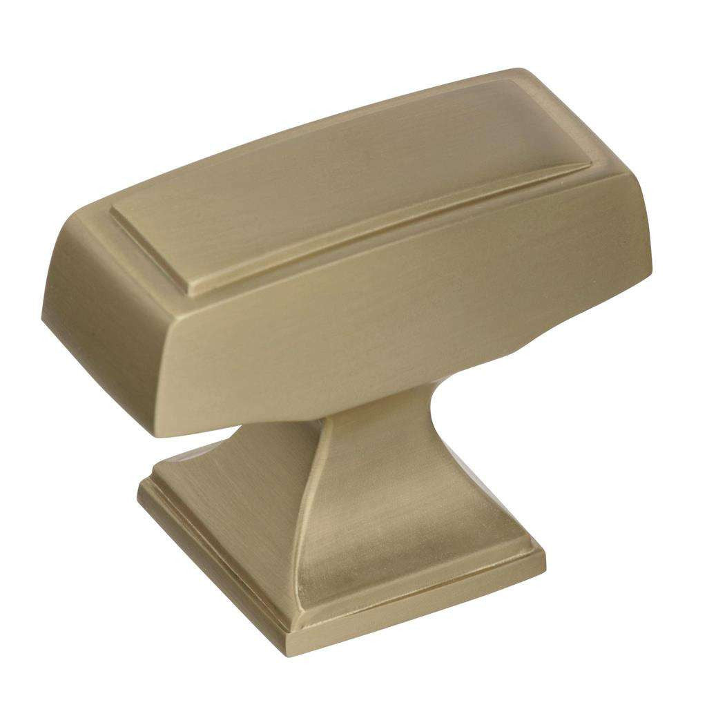 AMEROCK Mulholland Rectangle Cabinet Knob in Golden Champagne 1-1/2" BP535342BBZ