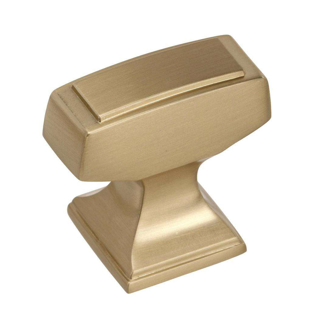 AMEROCK Mulholland Rectangle Cabinet Knob in Golden Champagne 1-1/4" BP53029BBZ
