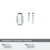 AMEROCK Mulholland Rectangle Cabinet Knob in Polished Chrome 1-1/4" BP5302926 Installation Hardware