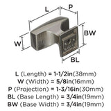 AMEROCK Mulholland Rectangle Cabinet Knob in Polished Nickel 1-1/2" BP535342PN Specs