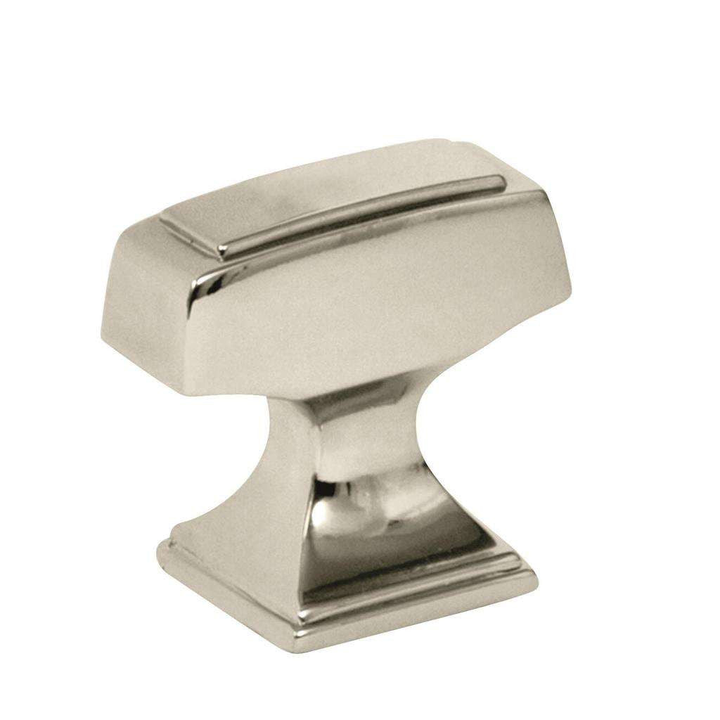 AMEROCK Mulholland Rectangle Cabinet Knob in Polished Nickel 1-1/4" BP53029PN