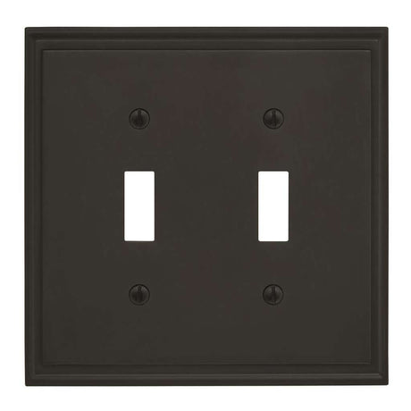 AMEROCK Mulholland Toggle Switch Wall Plate in Black Bronze Double BP36515BBR