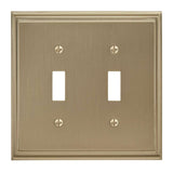 AMEROCK Mulholland Toggle Switch Wall Plate in Golden Champagne Double BH36515BBZ