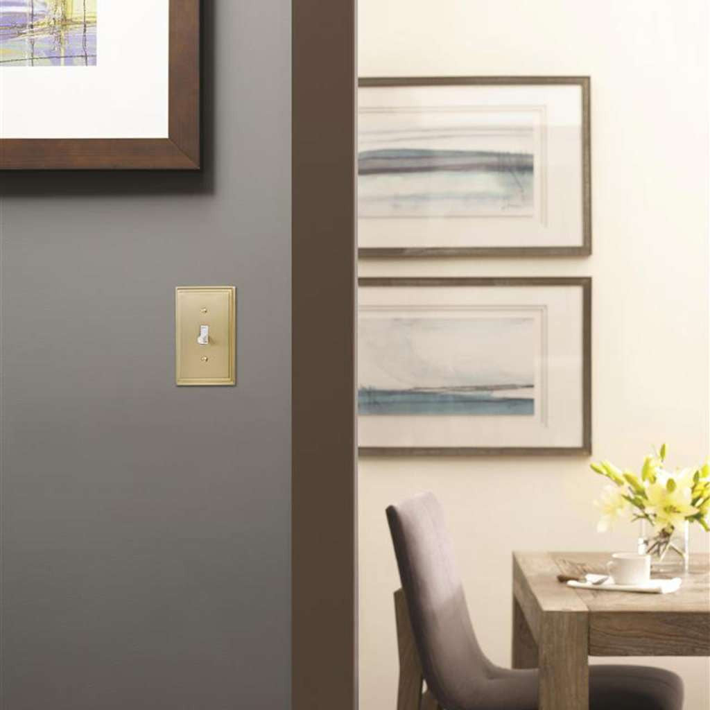 AMEROCK Mulholland Toggle Switch Wall Plate in Golden Champagne Single BH36514BBZ Mounted
