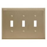 AMEROCK Mulholland Toggle Switch Wall Plate in Golden Champagne Triple BH36516BBZ