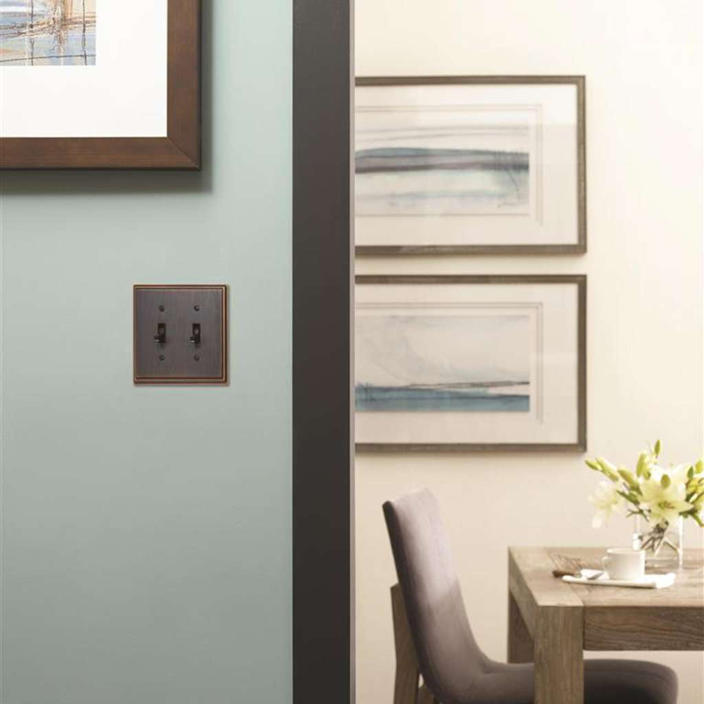 AMEROCK Mulholland Toggle Switch Wall Plate in Oil Rubbed Bronze Double BP36515ORB Mounted