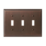 AMEROCK Mulholland Toggle Switch Wall Plate in Oil Rubbed Bronze Triple BP36516ORB