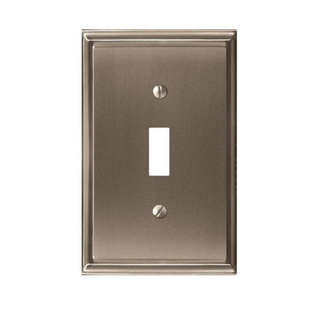 AMEROCK Mulholland Toggle Switch Wall Plate in Satin Nickel Single BH36514G10