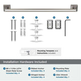 AMEROCK Mulholland Towel Bar in Brushed Nickel 18" BH36023G10 Installation Hardware