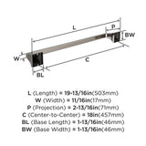 AMEROCK Mulholland Towel Bar in Brushed Nickel 18" BH36023G10 Specs