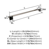 AMEROCK Mulholland Towel Bar in Brushed Nickel 24" BH36024G10 Specs
