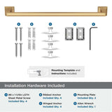 AMEROCK Mulholland Towel Bar in Champagne Bronze 18" BH36023CZ Installation Hardware