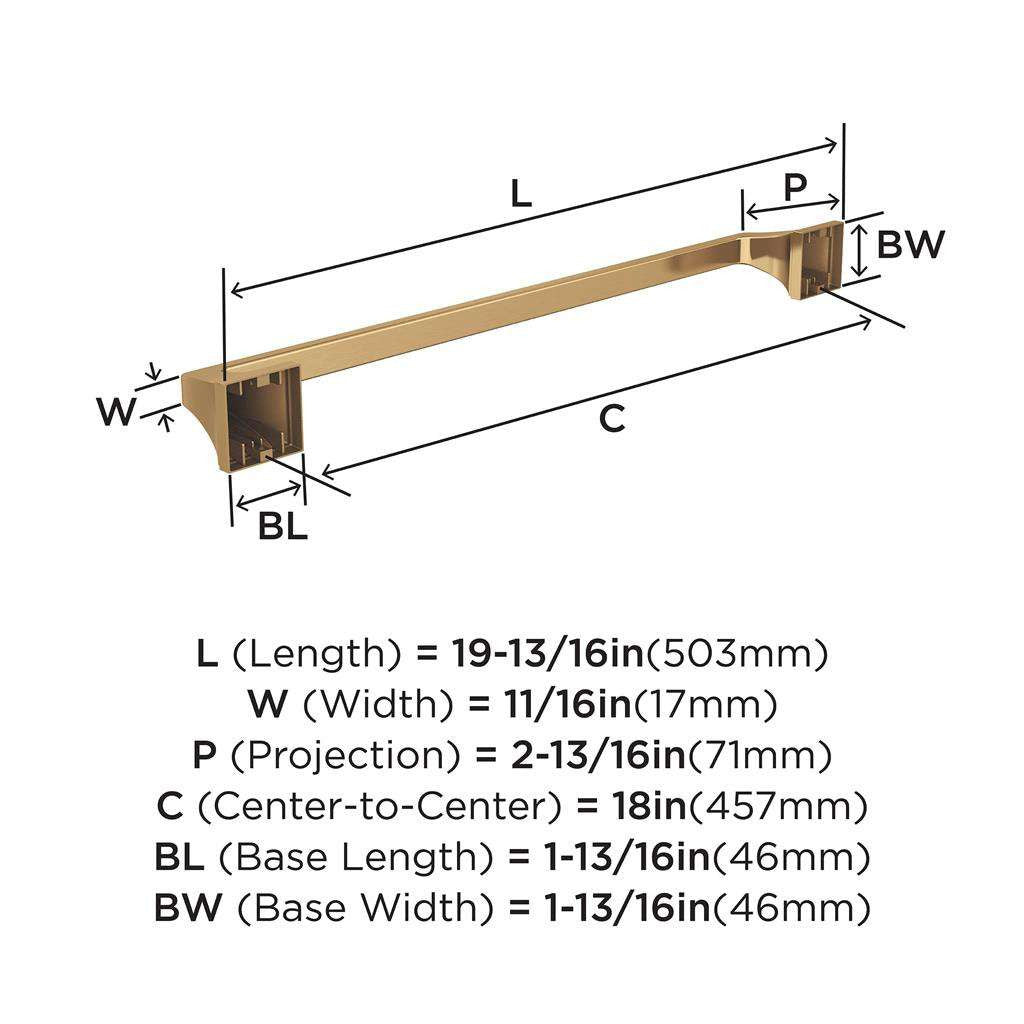 AMEROCK Mulholland Towel Bar in Champagne Bronze 18" BH36023CZ Specs