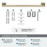 AMEROCK Mulholland Towel Bar in Golden Champagne 18" BH36023BBZ Installation Hardware