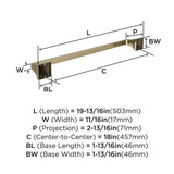 AMEROCK Mulholland Towel Bar in Golden Champagne 18" BH36023BBZ Specs