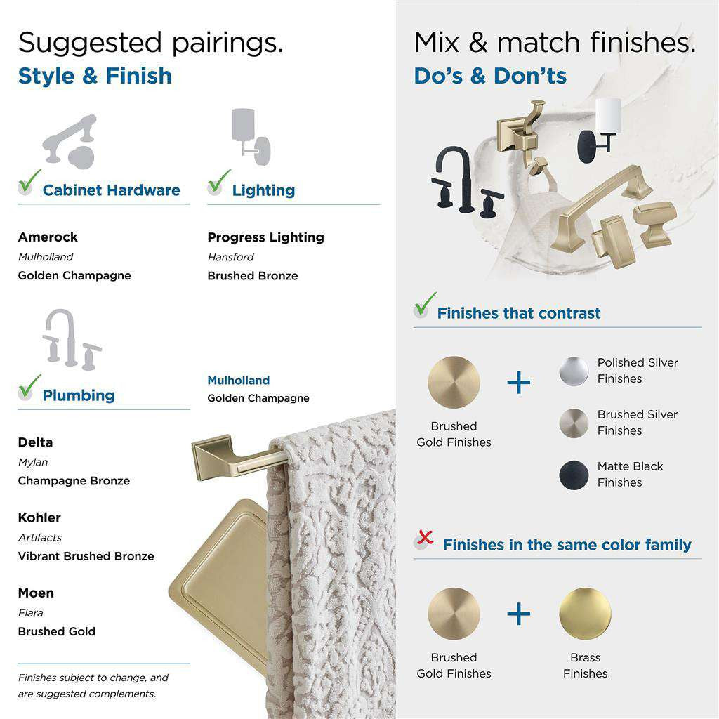 AMEROCK Mulholland Towel Bar in Golden Champagne 18" BH36023BBZ Suggested Pairings