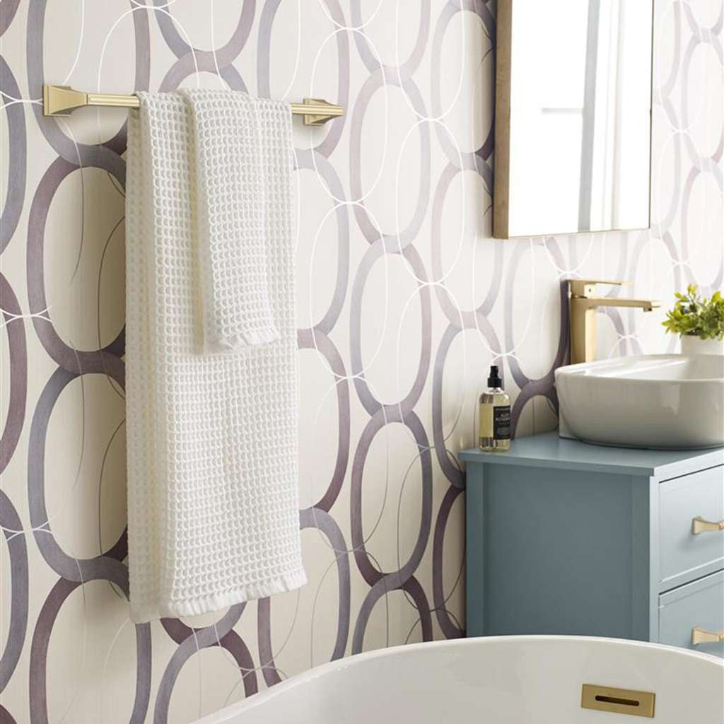 AMEROCK Mulholland Towel Bar in Golden Champagne 24" BH36024BBZ in Bathroom