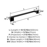 AMEROCK Mulholland Towel Bar in Matte Black 18" BH36023MB Specs