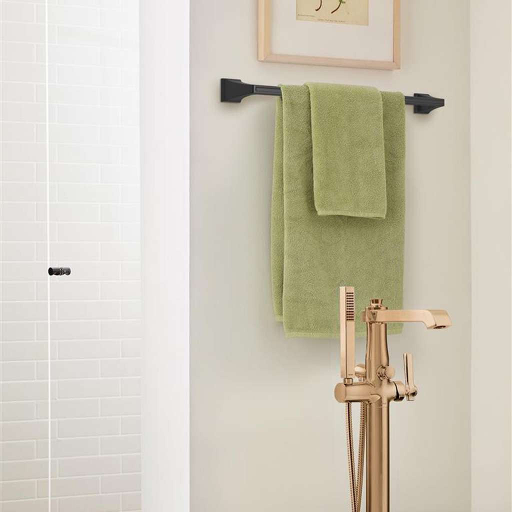 AMEROCK Mulholland Towel Bar in Matte Black 24" BH36024MB in Bathroom