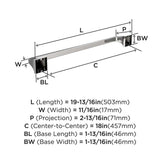 AMEROCK Mulholland Towel Bar in Polished Chrome 18" BH3602326 Specs