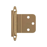 AMEROCK No Spring Face Mount 3/8" Inset Cabinet Hinge (pair) in Champagne Bronze BPR3417CZ Front View
