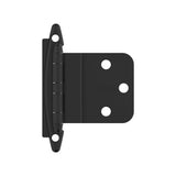 AMEROCK No Spring Face Mount 3/8" Inset Cabinet Hinge (pair) in Flat Black BPR3417FB Front View
