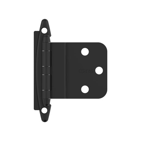 AMEROCK No Spring Face Mount 3/8" Inset Cabinet Hinge (pair) in Flat Black BPR3417FB Front View