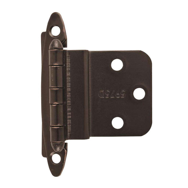 Amerock No Spring Face Mount 3/8" Inset Cabinet Hinge (pair) in Oil Rubbed Bronze BPR3417ORB Front View