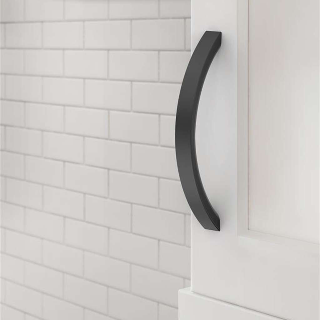 AMEROCK Parabolic Arch Handle Pull in Matte Black 128mm BP37347MB Mounted