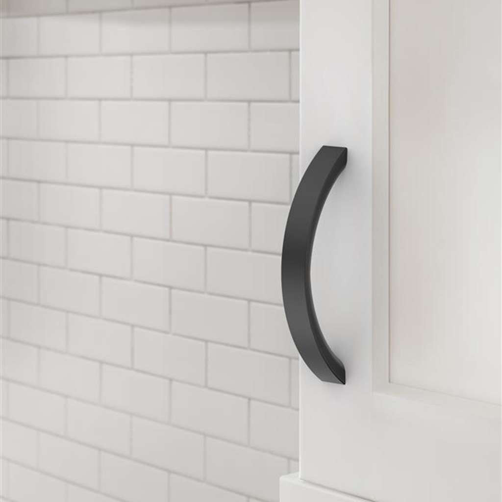 AMEROCK Parabolic Arch Handle Pull in Matte Black 96mm BP37346MB Mounted