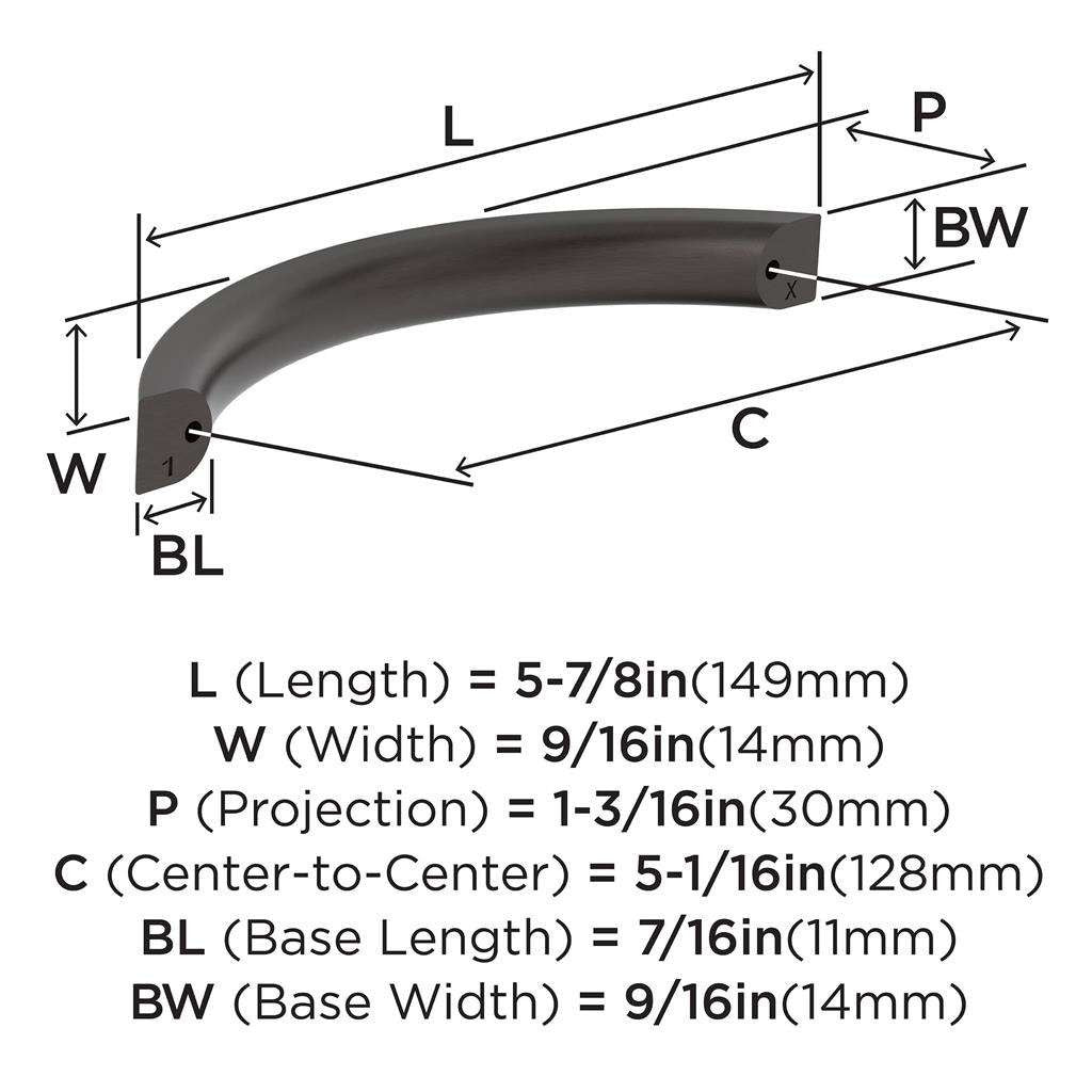 AMEROCK Parabolic Arch Handle Pull in Oil Rubbed Bronze 128mm BP37347ORB Specs