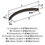 AMEROCK Parabolic Arch Handle Pull in Oil Rubbed Bronze 160mm BP37348ORB Specs