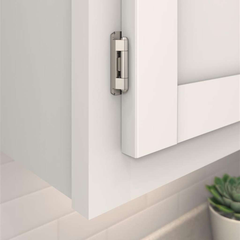 AMEROCK Partial Wrap Self Closing 1/2" Overlay Cabinet Hinge (pair) in Satin Nickel BPR7550G10 Mounted