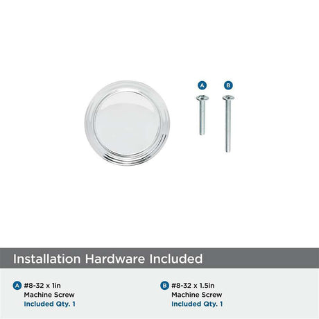 AMEROCK Revitalize 1-1/4" Diameter Cabinet Knob in Polished Chrome BP5534226 Hardware Included
